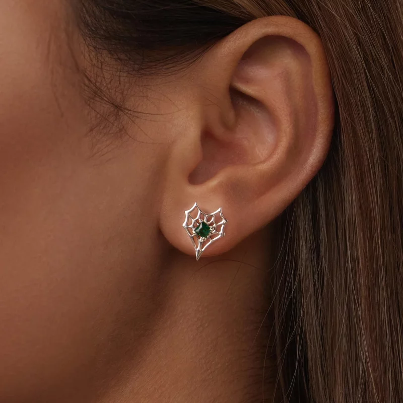 (תמונה ל-) עגילי קורי עכביש בסגנון PANDORA בצורת לב - SCE1797 - הצג 6