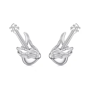 (תמונה ל-) עגילי PANDORA Style Skeleton Hand Bass - SCE1806
