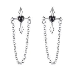 (תמונה ל-) עגילי צלב PANDORA Style Chain - SCE1808