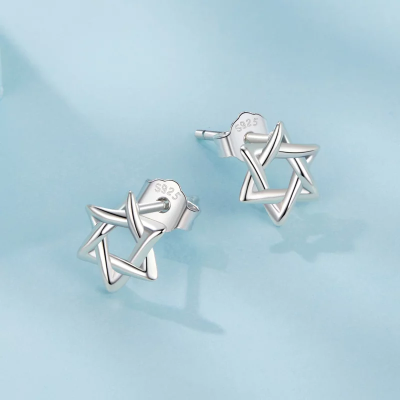 (תמונה ל-) עגילי כוכבים עם שישה קצוות PANDORA Style - SCE1809 - הצג 3