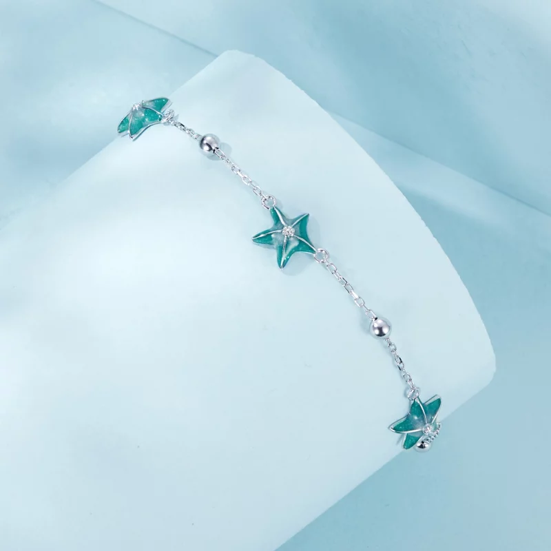 (תמונה ל-) PANDORA Style Starfish Teal קרסול - SCT026 - הצג 2