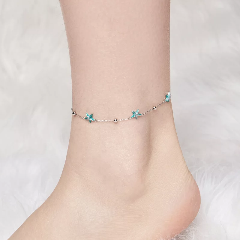 (תמונה ל-) PANDORA Style Starfish Teal קרסול - SCT026 - הצג 4