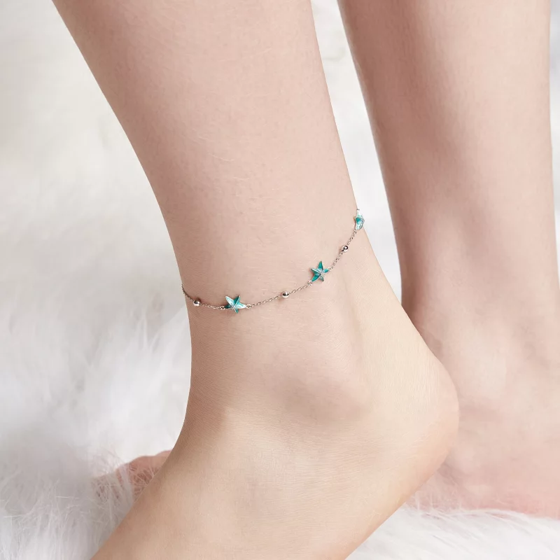 (תמונה ל-) PANDORA Style Starfish Teal קרסול - SCT026 - הצג 5