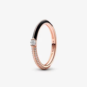(תמונה ל-) Pandora ME Pavé וטבעת כפולה שחורה - 182528C01