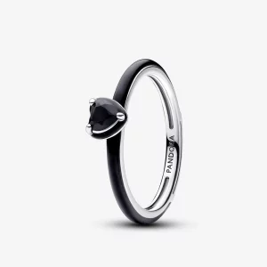 (תמונה ל-) טבעת לב צ'אקרה שחורה Pandora ME - 193088C01
