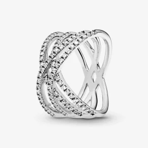 (תמונה ל-) טבעת Pandora Entwined Lines - 196401CZ