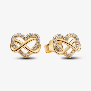 (תמונה ל-) Pandora Sparkling Infinity Heart Stud עגילים - 262667C01