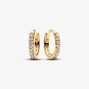 (תמונה ל-) Pandora Sparkling Huggie Hoop עגילי - 263015C01