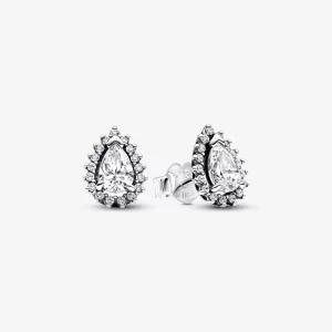 (תמונה ל-) Pandora Sparkling Pear Halo עגילי צמודים - 292834C01