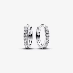 (תמונה ל-) Pandora Sparkling Huggie Hoop עגילי - 293015C01
