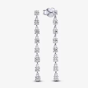 (תמונה ל-) Pandora Sparkling Eight Stones עגילי טיפה - 293159C01