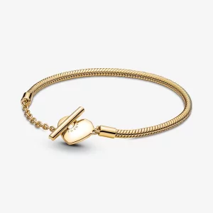 (תמונה ל-) Pandora Moments Heart T-Bar צמיד שרשרת נחש - 569285C00