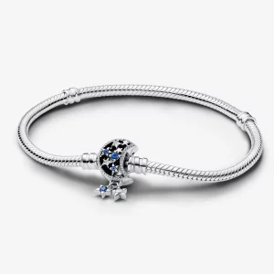(תמונה ל-) Pandora Moments Sparkling Moon סוגר צמיד שרשרת נחש - 592819C01