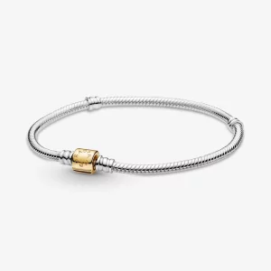 (תמונה ל-) Pandora Moments צמיד שרשרת נחש דו-גווני אבזם חבית - 599347C00