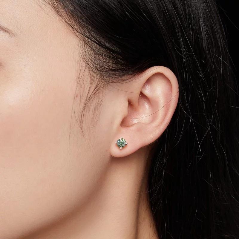 (תמונה ל-) אזנים תלויות בסגנון פנדורה בעלות 0.5 קראט מואיסנייט בארבעה חופשות - MSE003-CFS - הצג 4