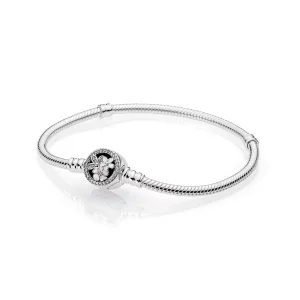 (תמונה ל-) צמיד קונספט PANDORA עם סוגר פריחה פואטית - 590744CZ