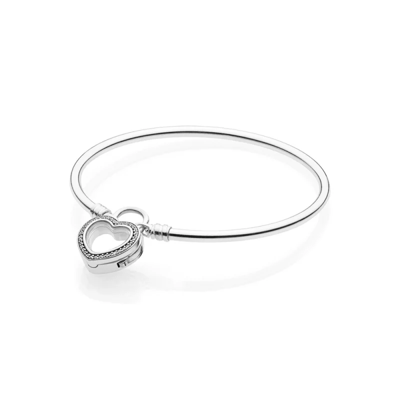 (תמונה ל-) פנדורה צמיד כסף נוצץ צף לב Locket - 597253CZ