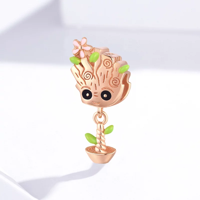 (תמונה ל-) פנדורה סטייל צ'ארמ רוז גולד תִינוֹק Groot - BSC130 - הצג 2