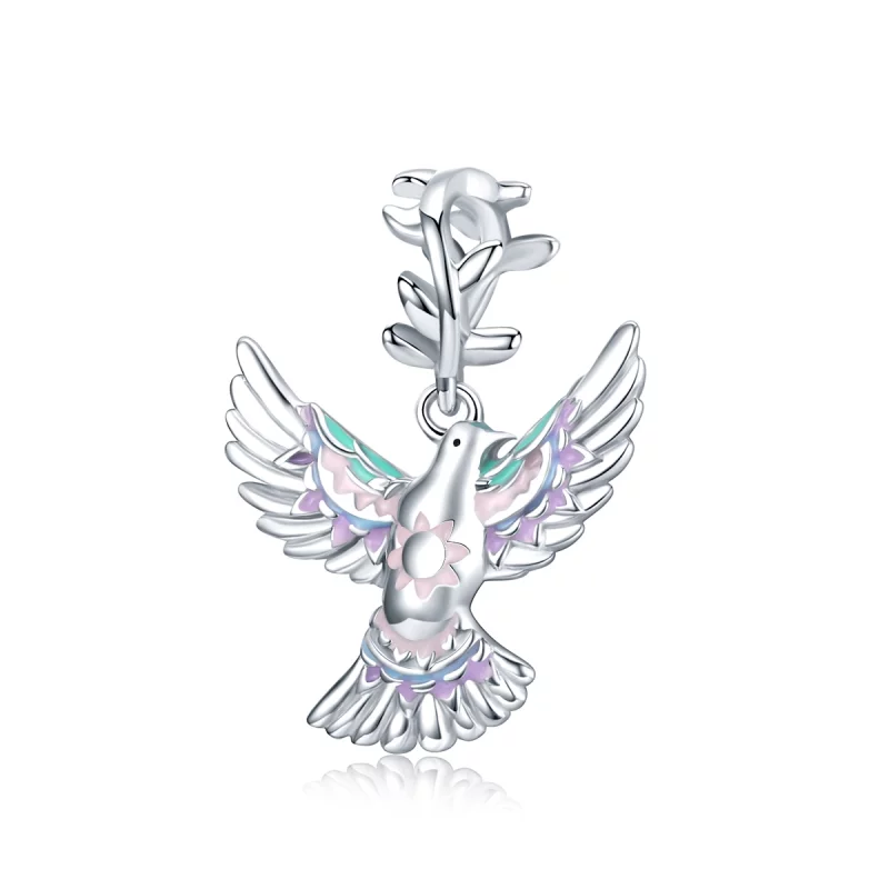 (תמונה ל-) פנדורה סטייל צ'ארמ כסף יונת שלום - BSC295