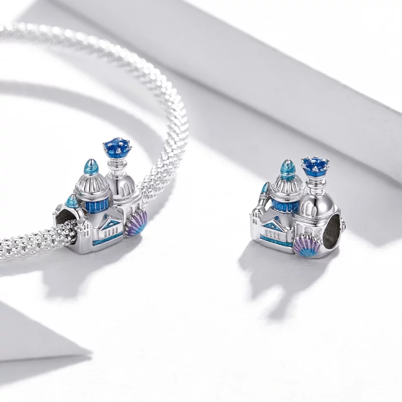 (תמונה ל-) פנדורה סטייל צ'ארמ כסף טירת פנטזיה - BSC432 - הצג 4