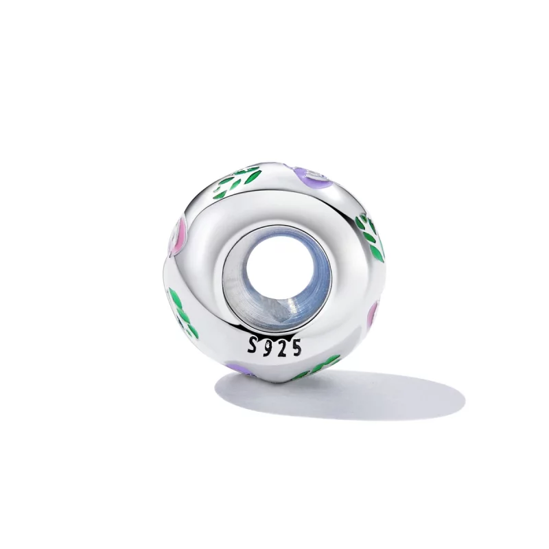 (תמונה ל-) פנדורה סטייל צ'ארמ כסף שרבוט פרחים - BSC596 - הצג 3