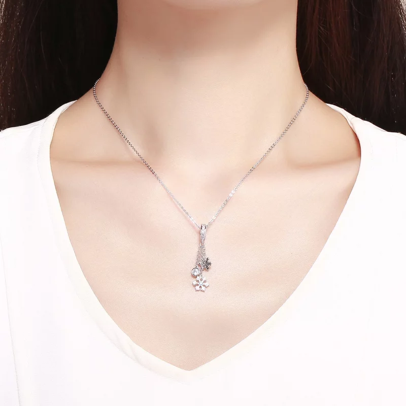 (תמונה ל-) פנדורה סטייל תליון כסף פְּתִית שֶׁלֶג - SCC1020 - הצג 6