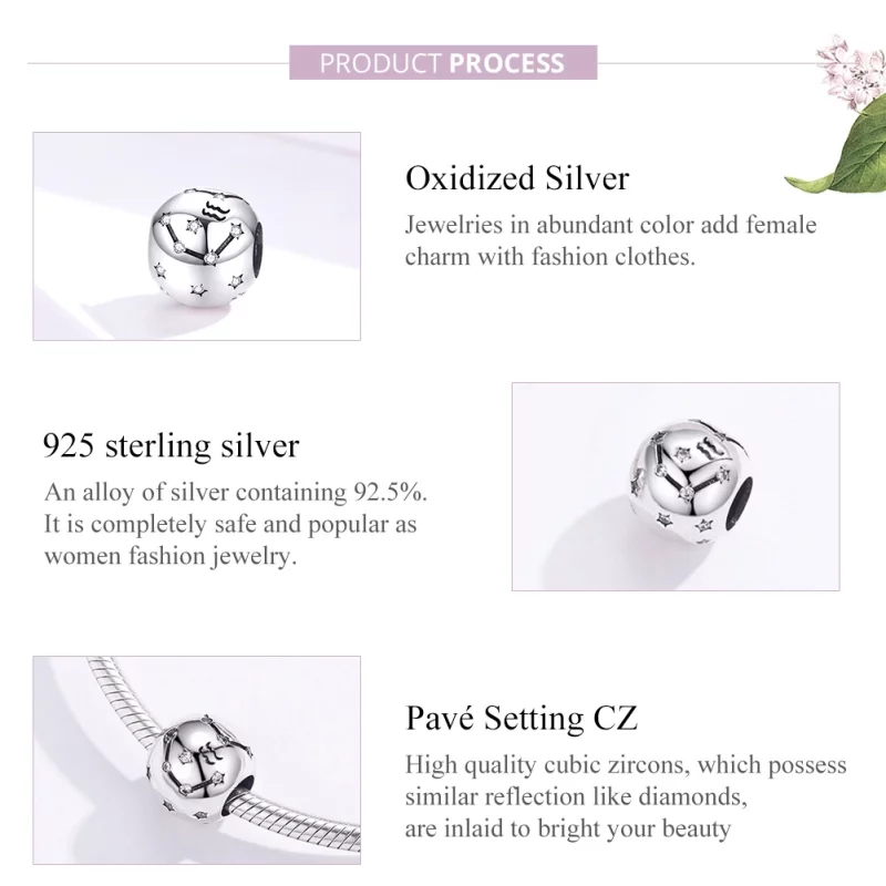 (תמונה ל-) פנדורה סטייל צ'ארמ כסף מזל דלי - SCC1218-11 - הצג 2