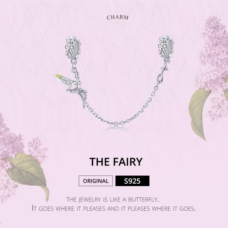 (תמונה ל-) פנדורה סטייל שרשרת ביטחון כסף שדון פרחים - SCC1278 - הצג 3