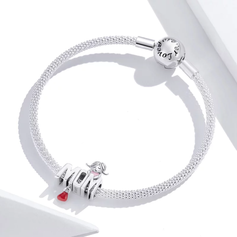 (תמונה ל-) פנדורה סטייל צ'ארמ כסף אמא מכתבים - SCC1461 - הצג 2
