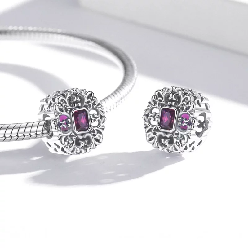 (תמונה ל-) פנדורה סטייל צ'ארמ כסף דפוס רטרו - זירקוניום - SCC2152 - הצג 4