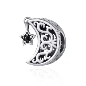 (תמונה ל-) פנדורה סטייל צ'ארמ כסף ירח וכוכב - SCC483