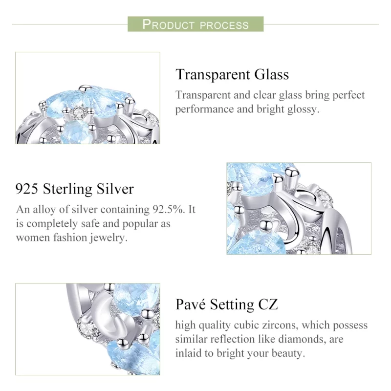 (תמונה ל-) פנדורה סטייל צ'ארמ כסף פתיתי שלג אלגנטיים - SCC941 - הצג 7