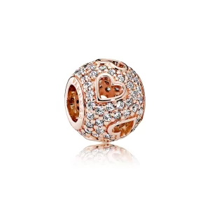 (תמונה ל-) צ'ארמ PANDORA רוז לבבות מתגלגלים - 781426CZ