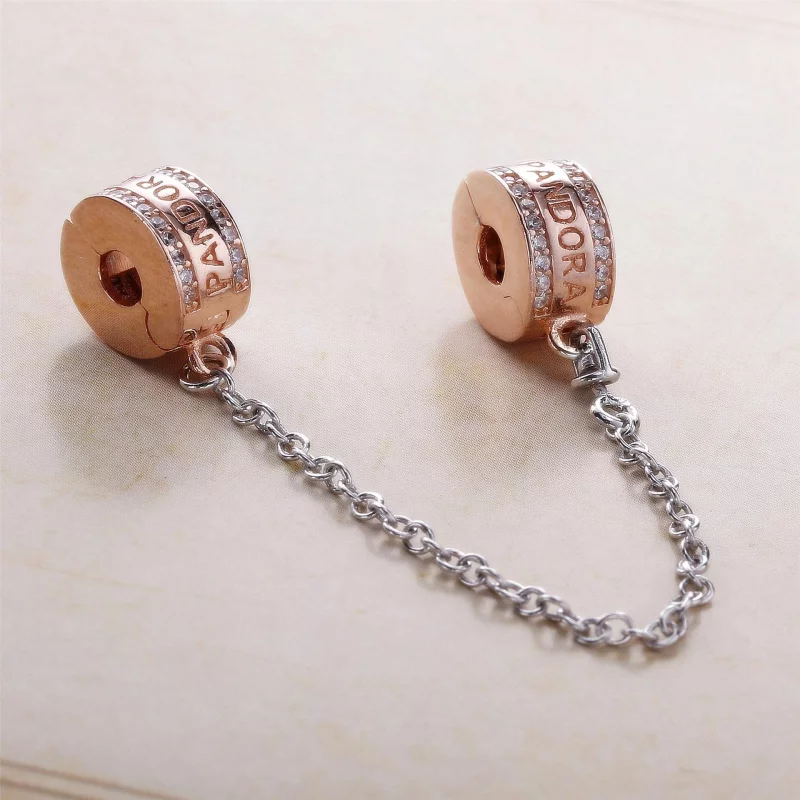 (תמונה ל-) שרשרת ביטחון לוגו PANDORA רוז - 782057CZ - הצג 2