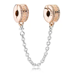 (תמונה ל-) שרשרת ביטחון לוגו PANDORA רוז - 782057CZ