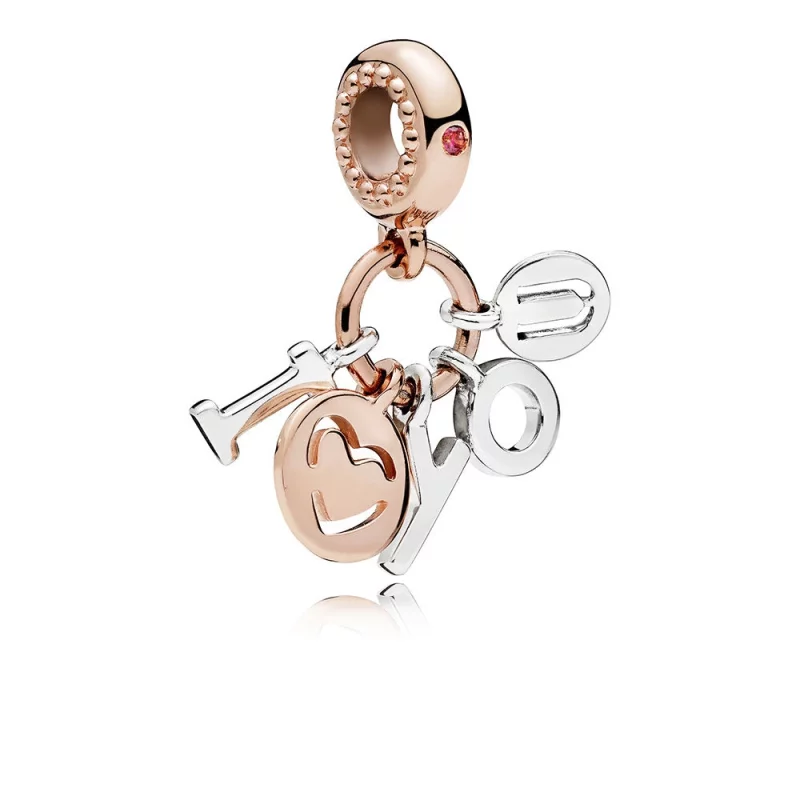 (תמונה ל-) תליון PANDORA רוז I LOVE YOU בשילוב כסף - 786596CZR - הצג 2