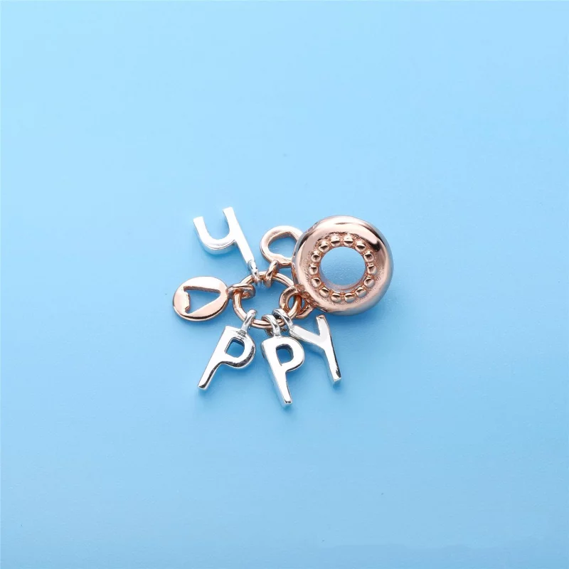 (תמונה ל-) תליון כסף HAPPY בשילוב PANDORA רוז - 787017NPO - הצג 4