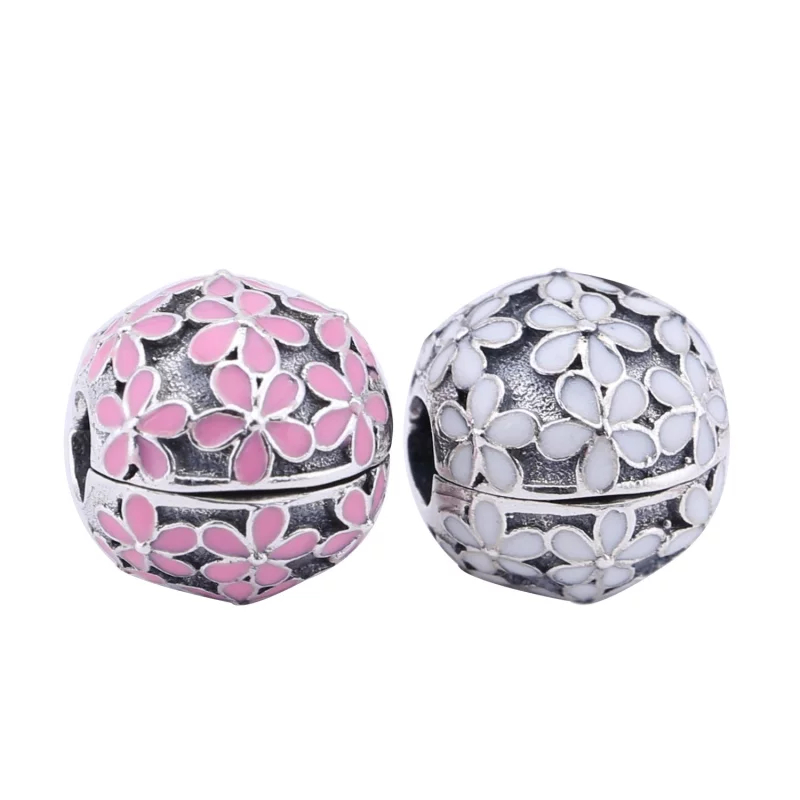 (תמונה ל-) פנדורה קליפס כסף שדה חרציות בציפוי אמייל לבן - 791494EN12 - הצג 4