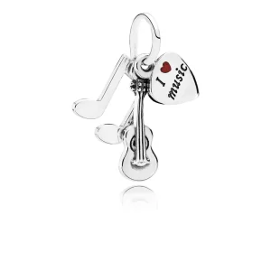 (תמונה ל-) פנדורה תליון כסף I Love Music - 791504EN09