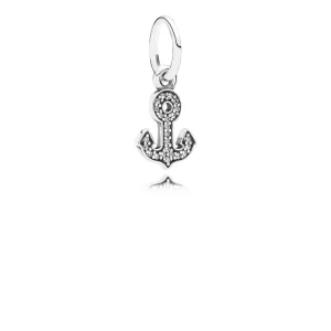 (תמונה ל-) פנדורה Anchor silver dangle with cubic zirconia - 791533cz