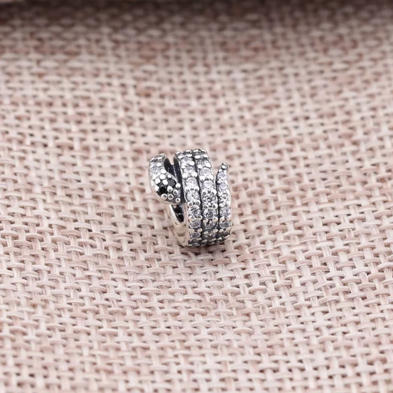 (תמונה ל-) פנדורה Snake silver charm with cubic zirconia and black crystal - 791539cz - הצג 2