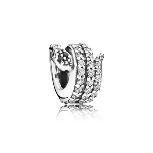 (תמונה ל-) פנדורה Snake silver charm with cubic zirconia and black crystal - 791539cz