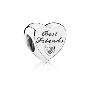 (תמונה ל-) פנדורה צ'ארמ כסף לב Friendship Heart - 791727CZ