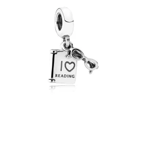 (תמונה ל-) פנדורה תליון כסף I LOVE READING - 791984