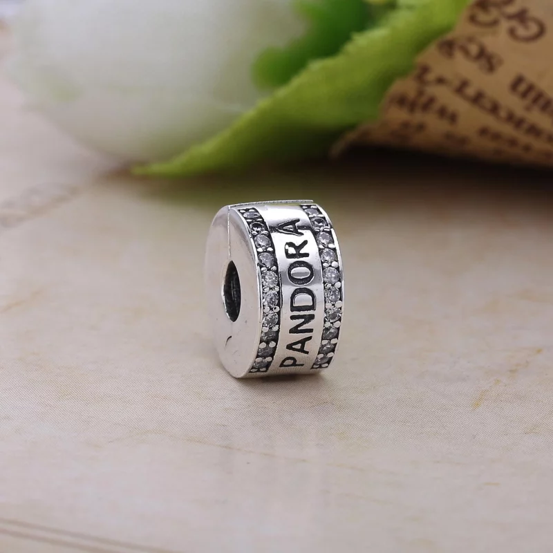 (תמונה ל-) קליפס כסף לוגו PANDORA - 792056CZ - הצג 2