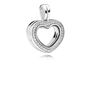 (תמונה ל-) תליון כסף לב PANDORA לוקט נוצץ - 797248CZ