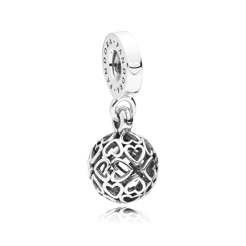 (תמונה ל-) פנדורה תליון כסף לבבות הרמוניים - 797255