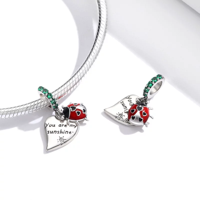 (תמונה ל-) פנדורה סטייל תליון כסף פרת משה רבנו עם עלים - BSC492 - הצג 4