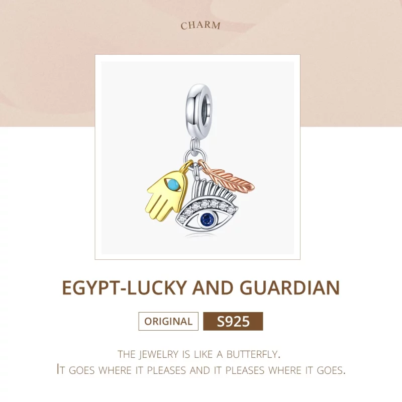 (תמונה ל-) פנדורה סטייל תליון כסף מצרים - Lucky Guardian - SCC1860 - הצג 5