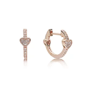 (תמונה ל-) עגילי PANDORA רוז חישוק לבבות קסומים - 287290CZ